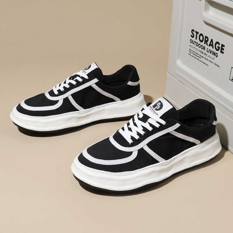 Men's Ice Silk Korean Fashion Breathable Skateboard Canvas Shoes