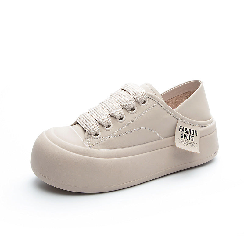 Women's Bread Summer Sports Versatile Board Round White Women's Casual Shoes