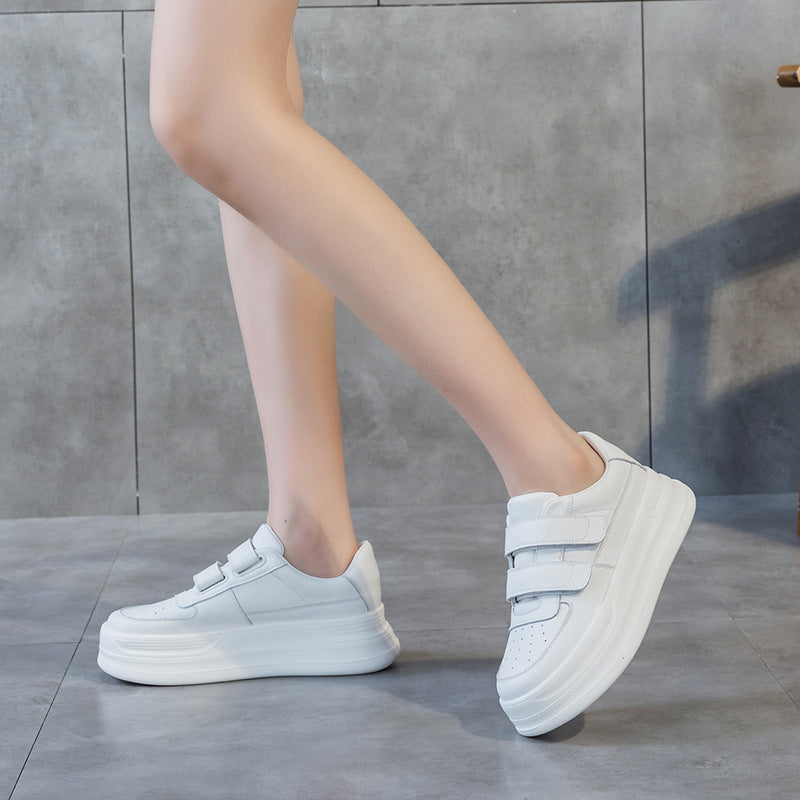 Women's White Spring Thick-soled Height Increasing Fashionable Classic Women's Shoes