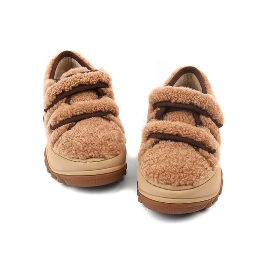 Women's Padded Real Fur Integrated Sports Platform Snow Boots