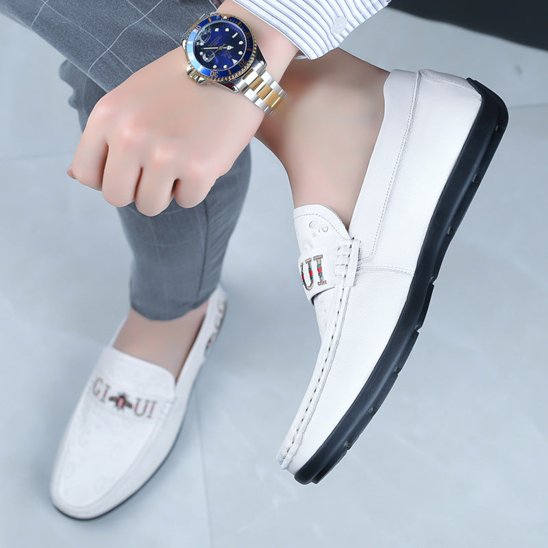 Men's First Layer Cowhide Slip-on Breathable Loafers