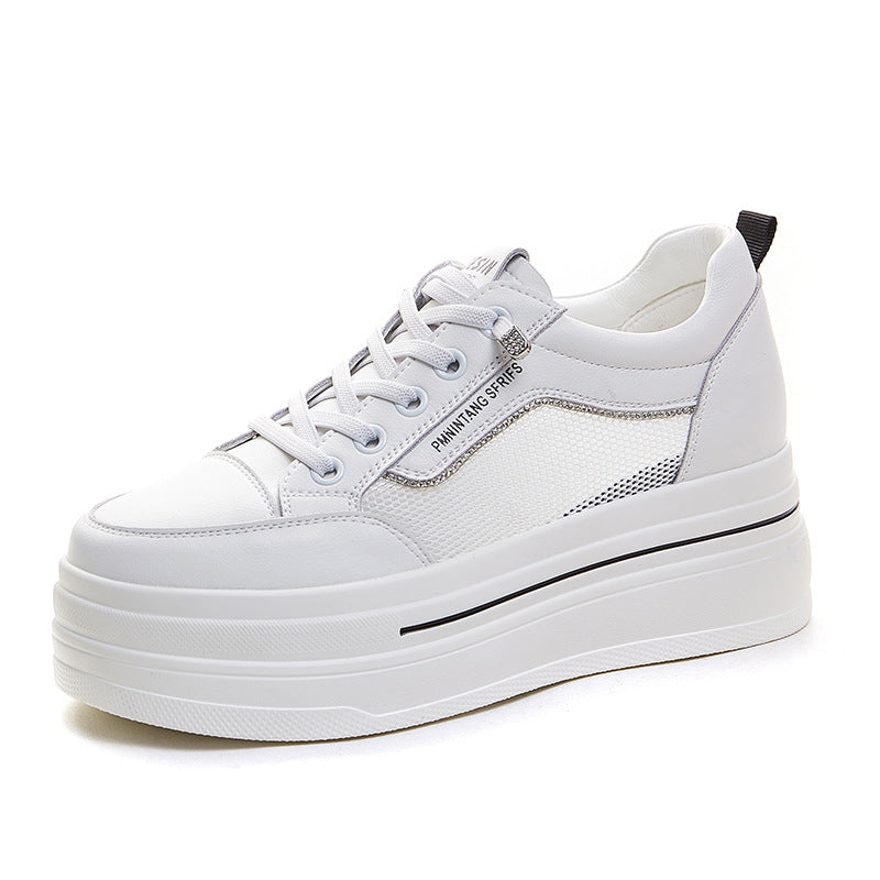 Women's White Small Versatile Korean Style Slimming Casual Shoes