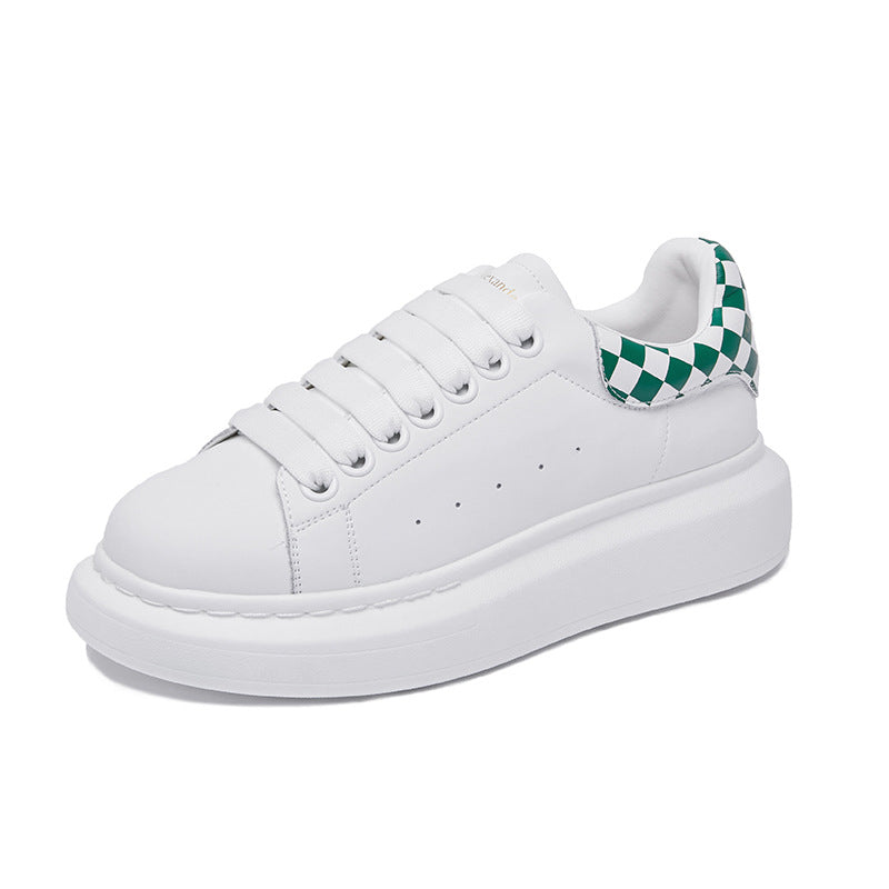 Innovative White Chessboard Plaid Personality Trendy Casual Shoes