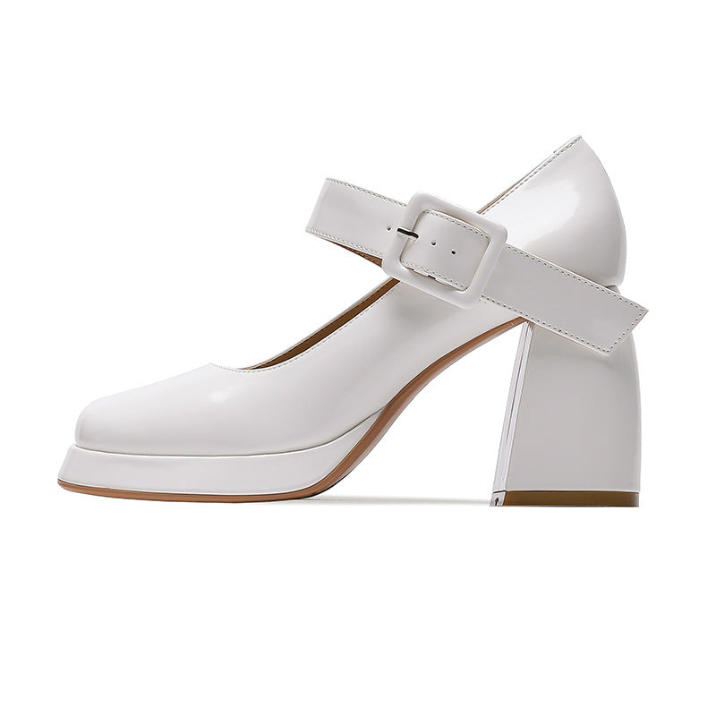 Women's Waterproof Platform High Autumn Chunky Square Women's Shoes