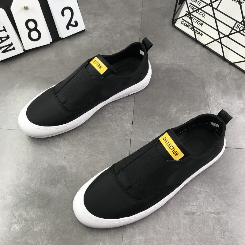 Men's Summer White Smart Guy Breathable Skateboard Slip-on Sneakers