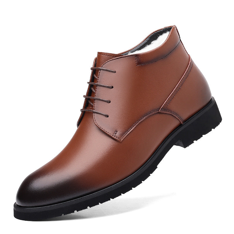 Men's Business Wear Fleece Lined Padded Warm Keeping Men's Shoes