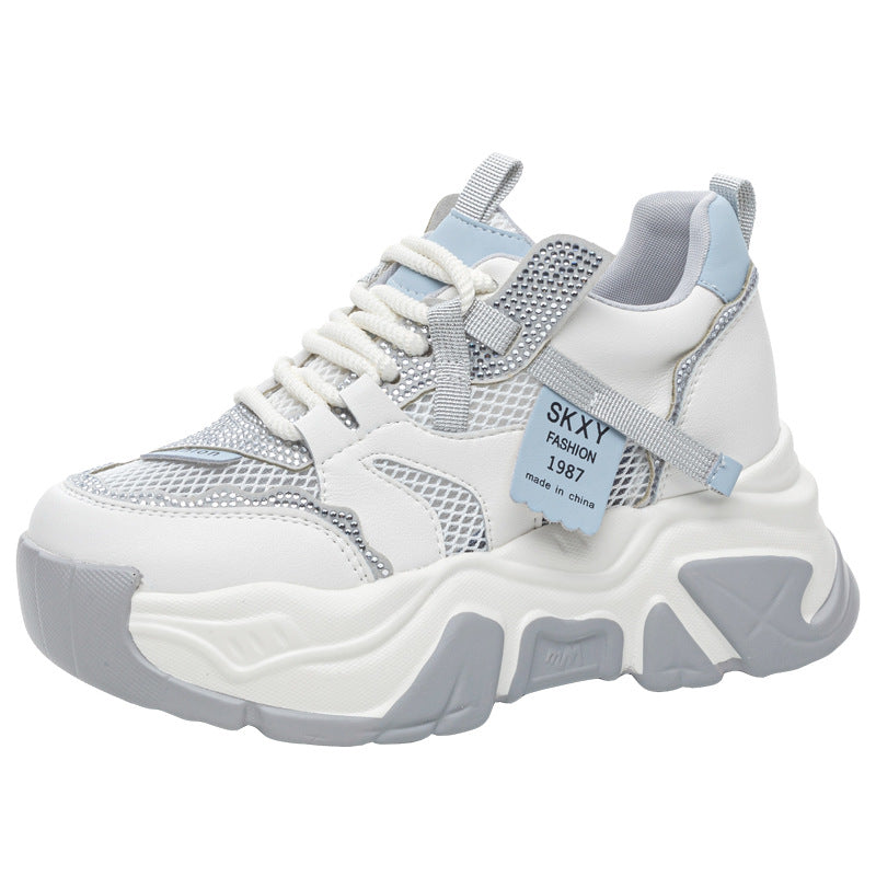 Women's Summer Platform Korean Style Rhinestone Dad Women's Casual Shoes
