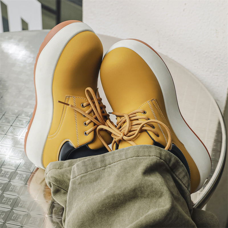 Men's Q Version Big Head Derby Rhubarb Leather Shoes