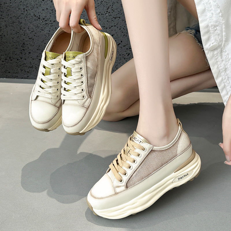 Women's Beautiful Platform White Summer Daddy Casual Shoes