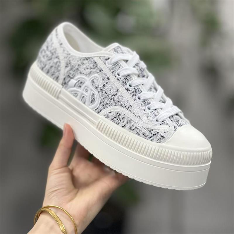 Women's Height Increasing Greasy Platform Biscuit Shape Canvas Shoes
