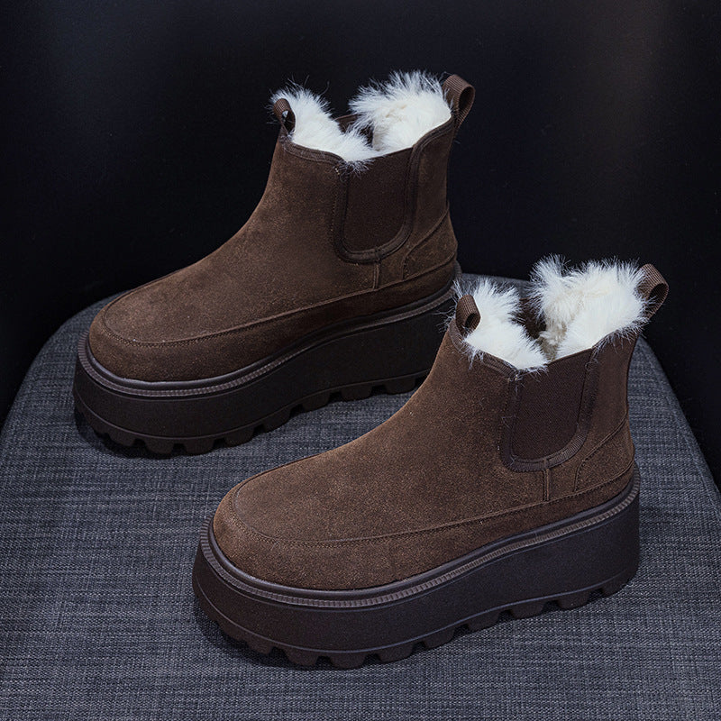 Women's Winter Small Thick Bottom Inner Height Snow Boots