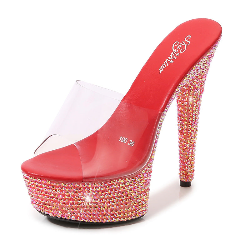 Trendy Glamorous Unique Rhinestone Yuan Cm Heels