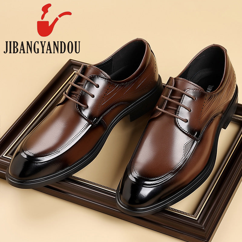 First Layer Pure Cattlehide Inside Pigskin Insole Men's Casual Leather Shoes
