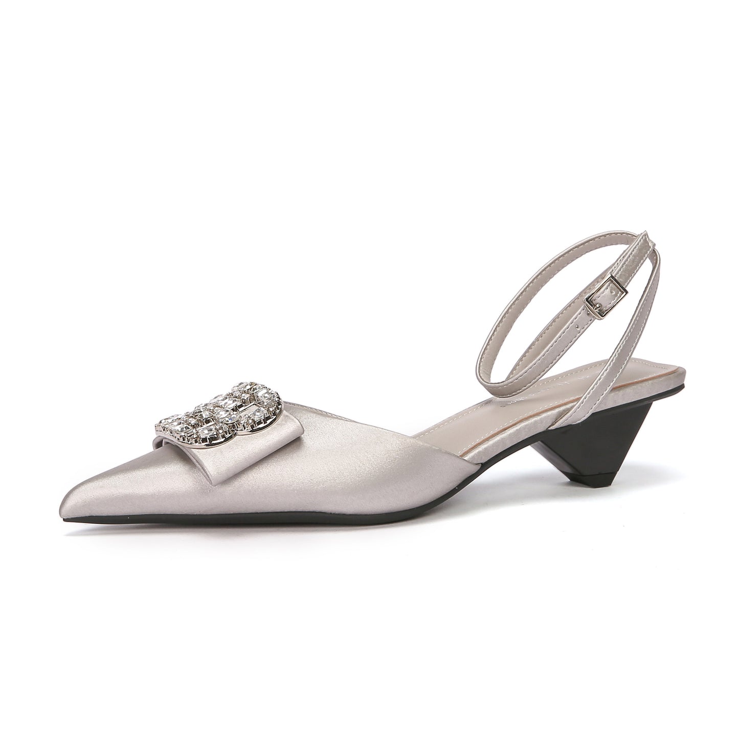 Women's Sier High Box Hollow Special Big Rhinestone Ornament Heels