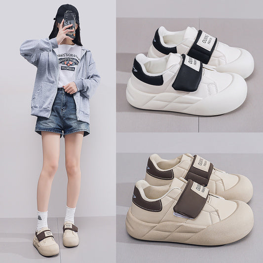 Women's Korean Style White Spring Thick Sole Casual Shoes