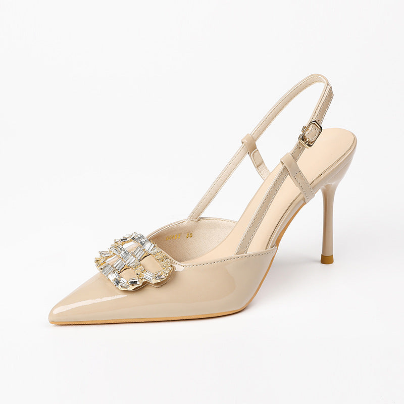 Women's Pointed Toe French Style Back Empty Beautiful Heels