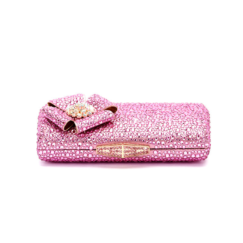 Women's High Rhinestone Pink Bag Combination The Heels