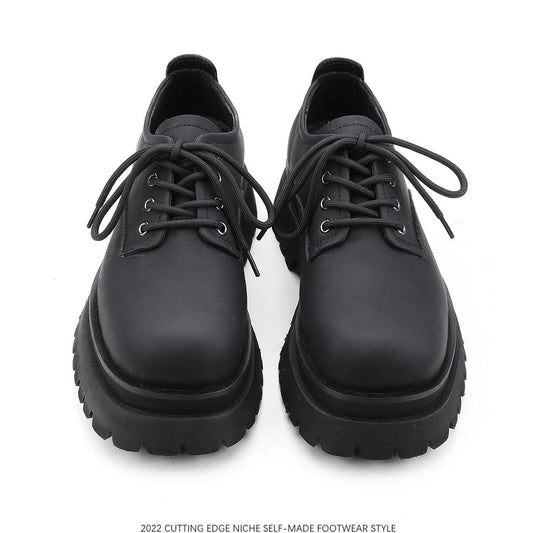 Men's Thick-soled Korean Black High-grade Formal Wear Leather Shoes