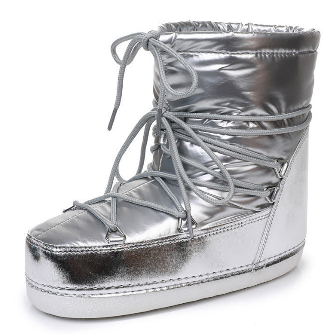 Basic Waterproof Space Short Tube Thickened Snow Boots