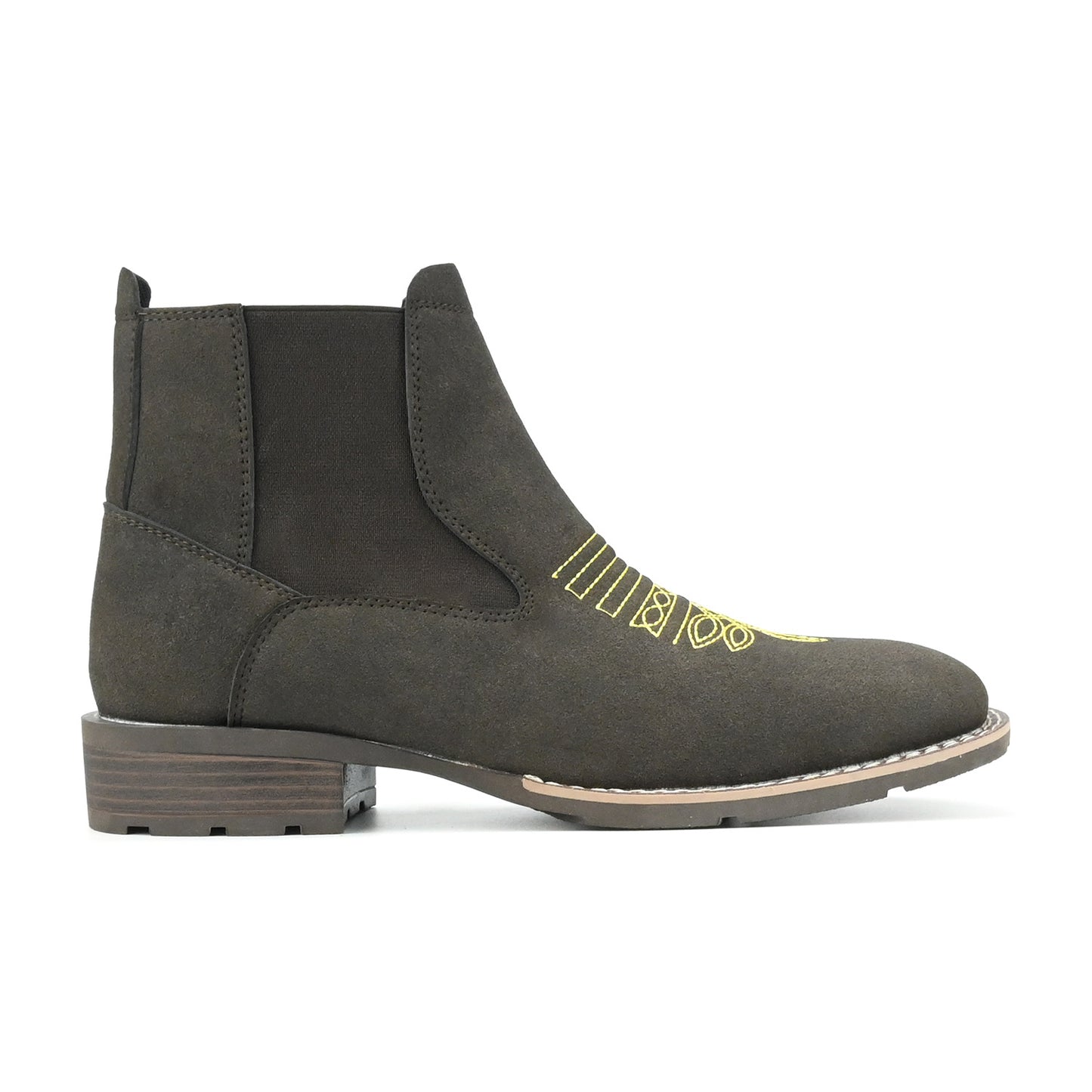 Men's Durable Embroidered Slip-on Chelsea Martin Boots