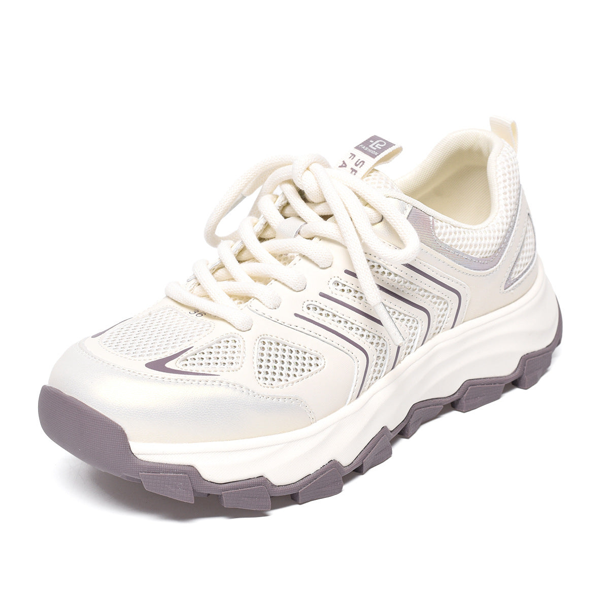 Women's White Mesh Dad Comfortable Lightweight Travel Casual Shoes
