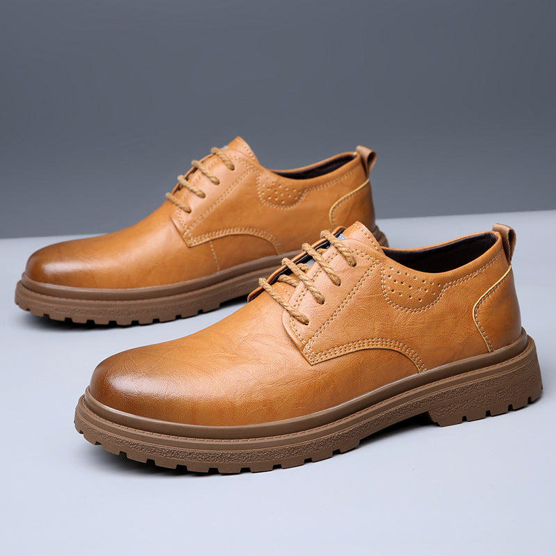 Men's Genuine Fashion Business Korean Style Big Leather Shoes