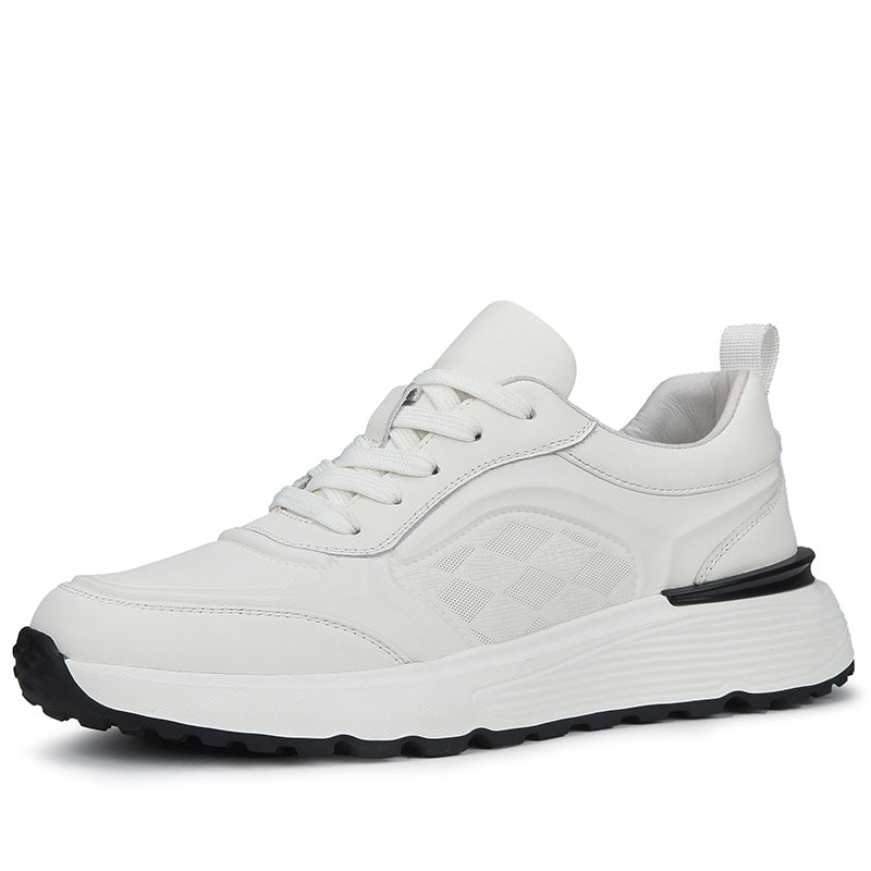 Men's Autumn Versatile Thick Bottom Daddy Cowhide Sneakers