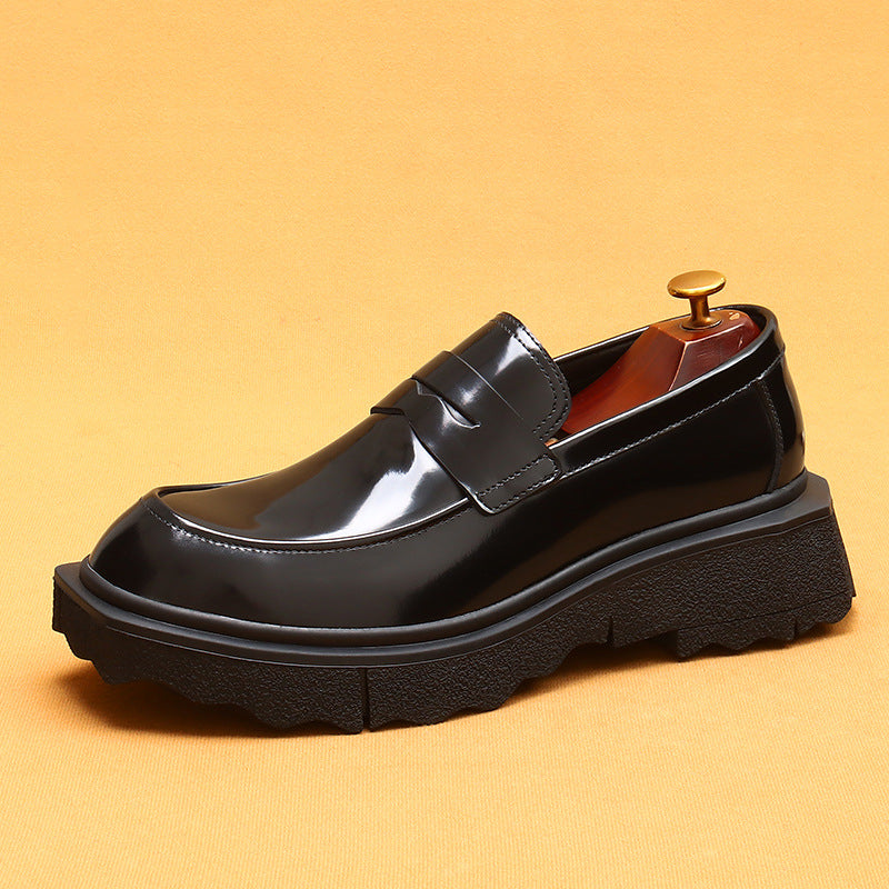 Men's Slip-on Soft Genuine Business Thick Sole Leather Shoes