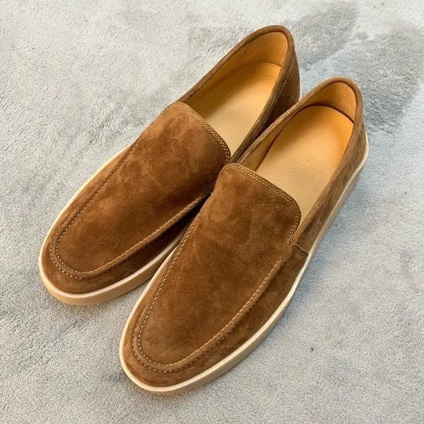 Men's Commuter British Style Slip-on Lazy Lightweight Old Money Men's Casual Leather Shoes