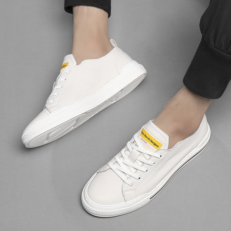 Men's White Fashion Summer Genuine Soft Bottom Canvas Shoes