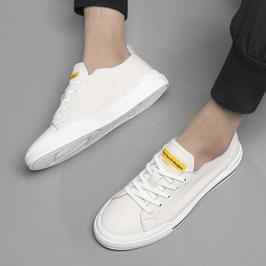 Men's White Fashion Summer Genuine Soft Bottom Canvas Shoes