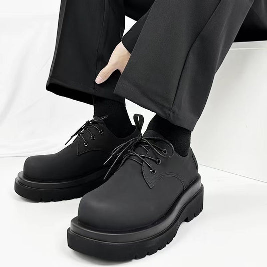 Women's & Men's Spring British Style Round Head Chunky Women's Shoes