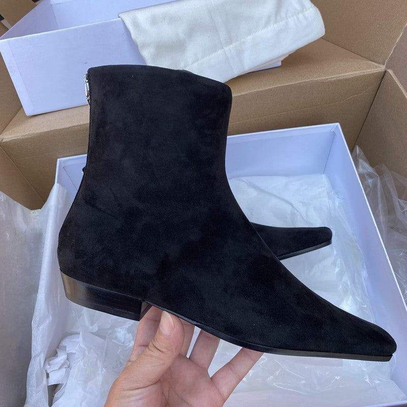 Women's Female Square Toe Skinny Low French Boots