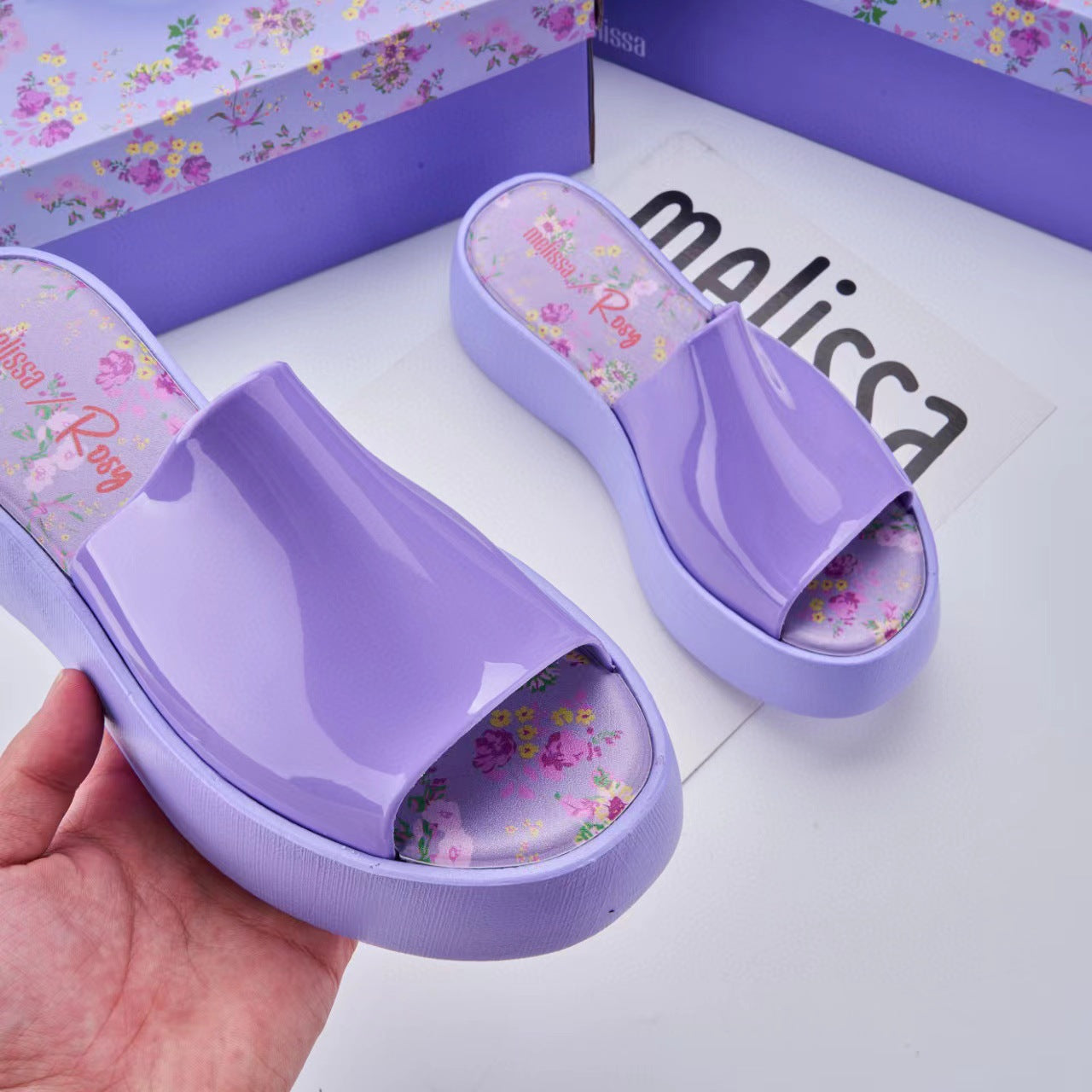 Women's Gel Purple Platform Flip-flops Beach Slippers