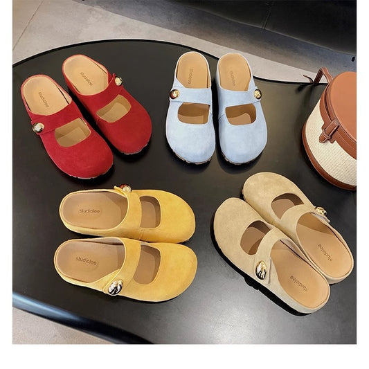 Beans Round Toe Soft Adorable Mary Jane Slippers