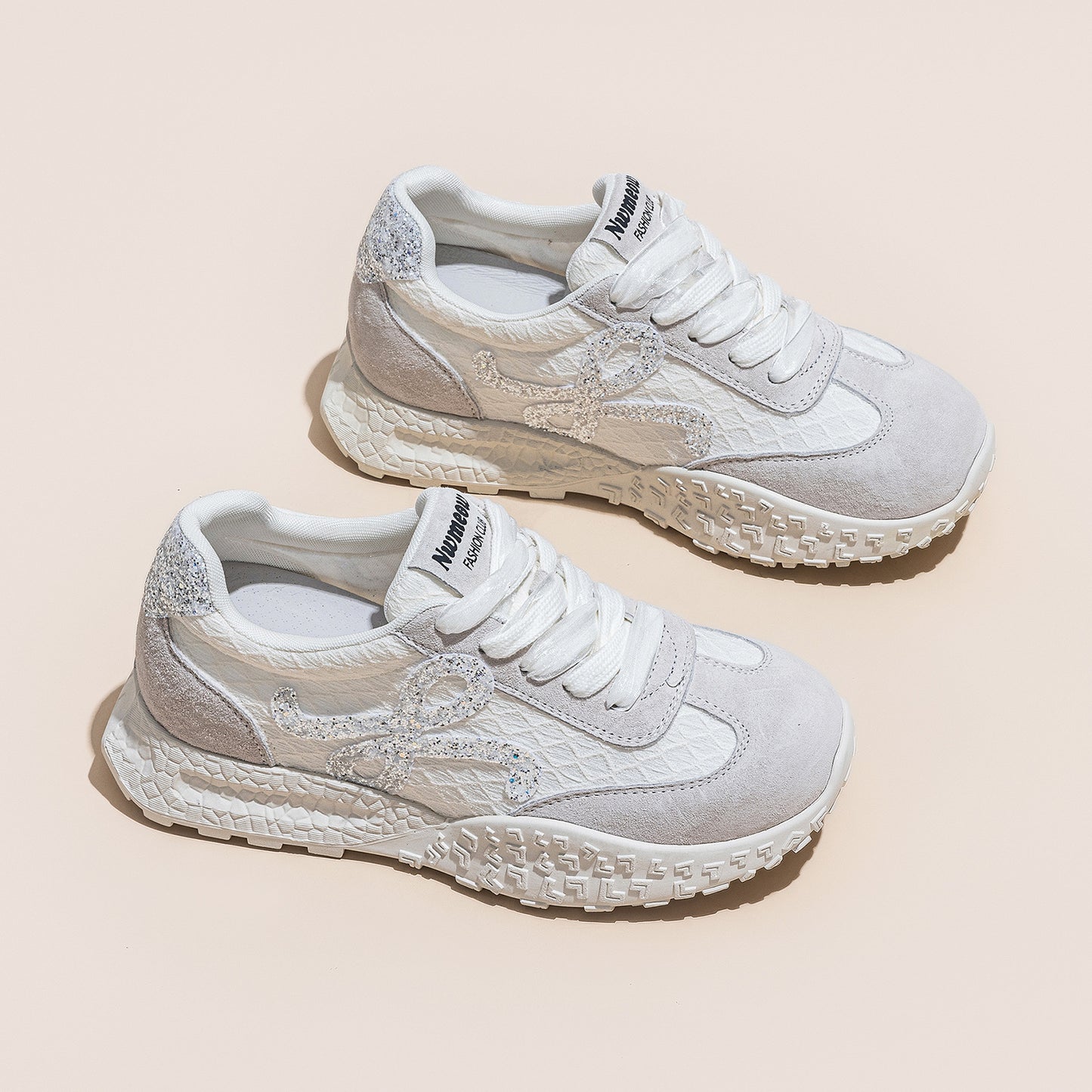 Women's Platform Dad Height Increasing White Casual Shoes