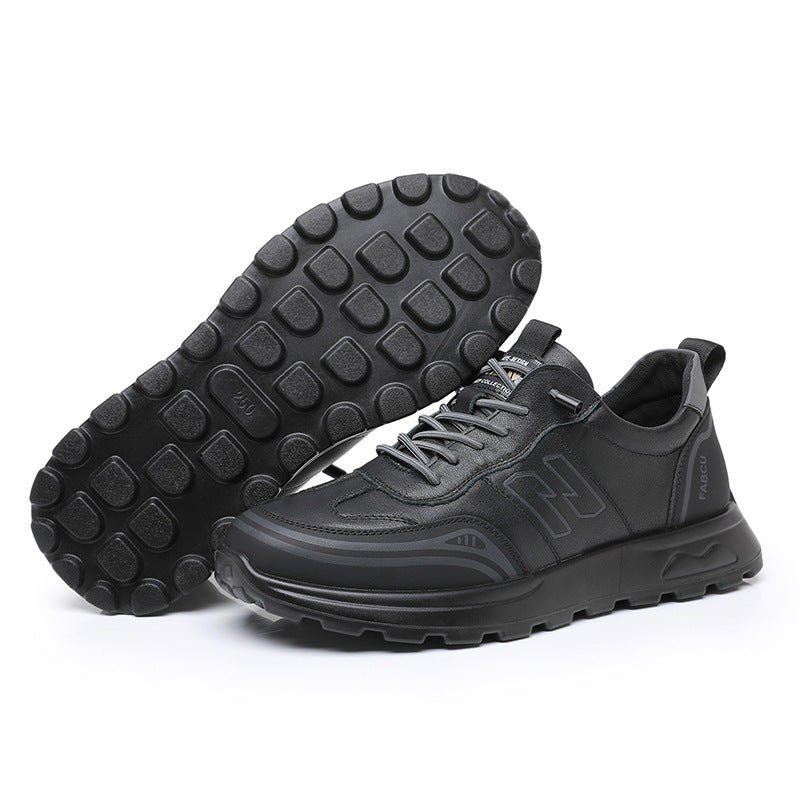 Men's Spring Korean First Layer Cowhide Fashion Men's Shoes
