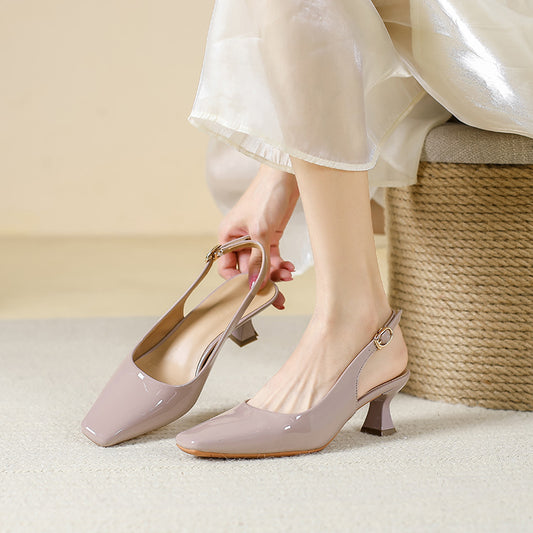 Women's Toe Back Open French Style Closed Summer Heels