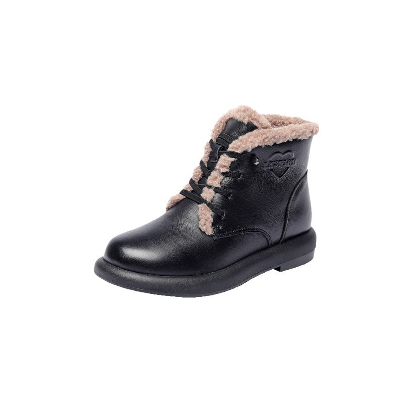 Women's Short Winter Plus Veet Genuine Mom Snow Boots