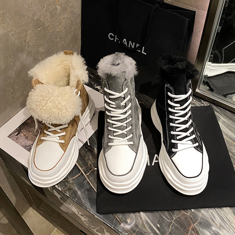 Women's Fur Warm High Integrated Comfortable Stylish Casual Shoes