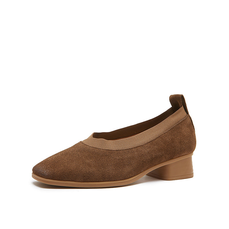 Women's Frosted Reversible Cowhide Chunky Peas Ugly Women's Shoes