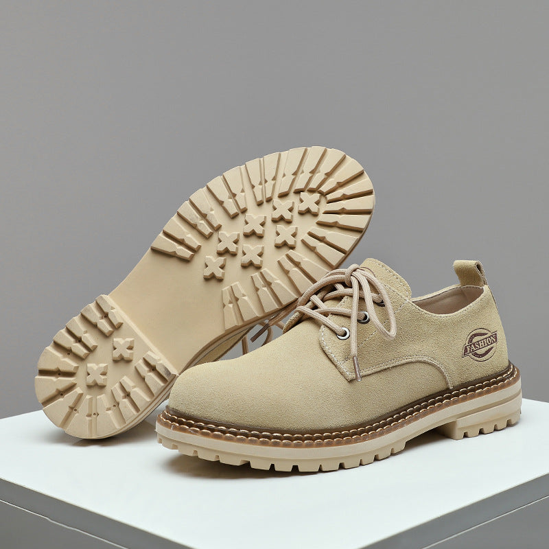 Men's Spring Genuine Suede Cowhide Retro Leather Shoes