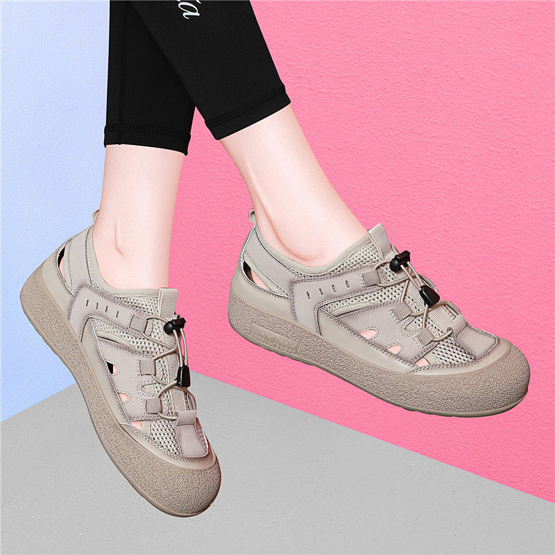 Women's Genuine Summer Breathable Hollow Outdoor Beach Soft Women's Shoes