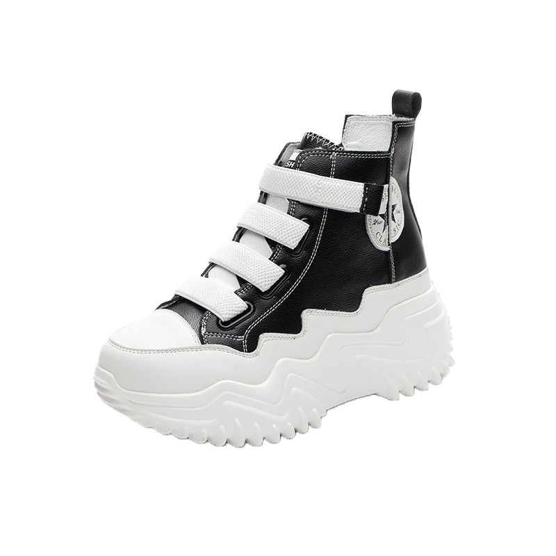 Women's Versatile Height Increasing Insole Korean Style White Women's Sports Shoes
