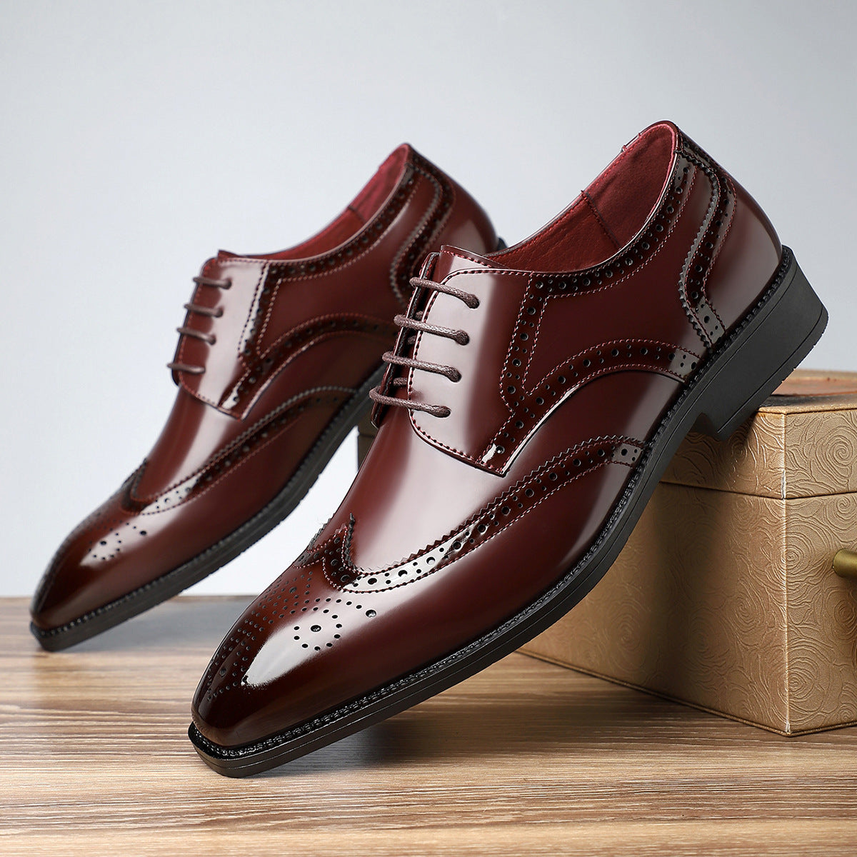 Men's Formal Trendy Fashion Retro British Style Men's Business Leather Shoes