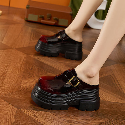 Women's British Style Closed Toe Half Fashion Slippers