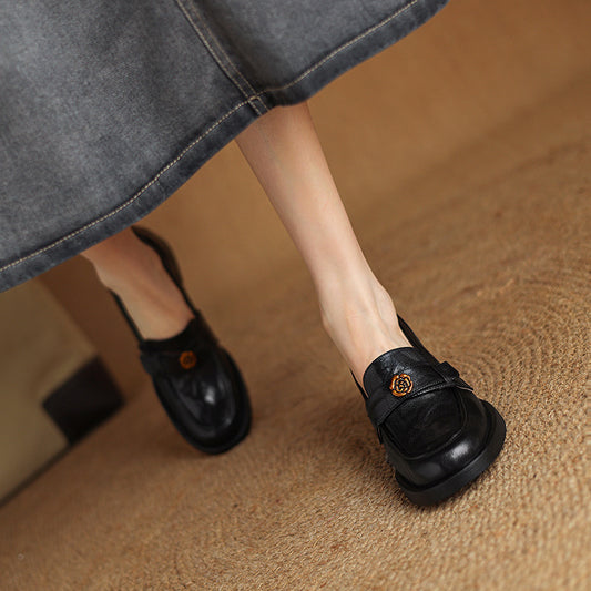Women's Slip-on High Pumps Genuine Soft Bottom Loafers