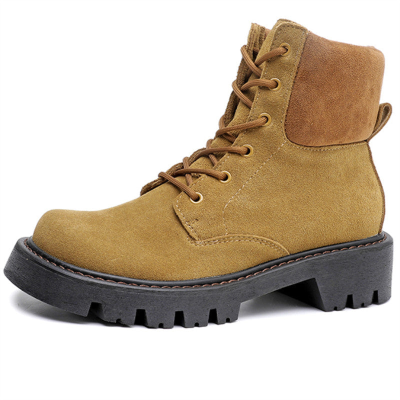 Women's Genuine Platform Ankle Retro Worker Big Sneakers