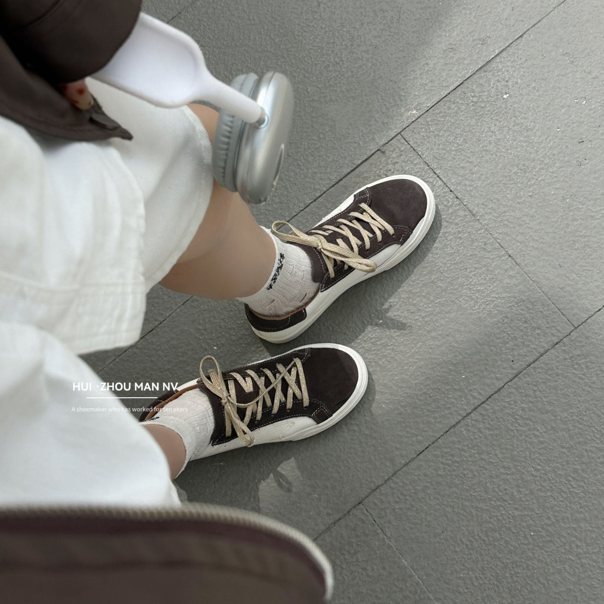 Women's Korean Round Toe Lace Up Inner Women's Sports Shoes