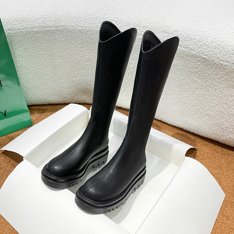 Women's Height Increasing Skinny Knight Thick Bottom High Boots